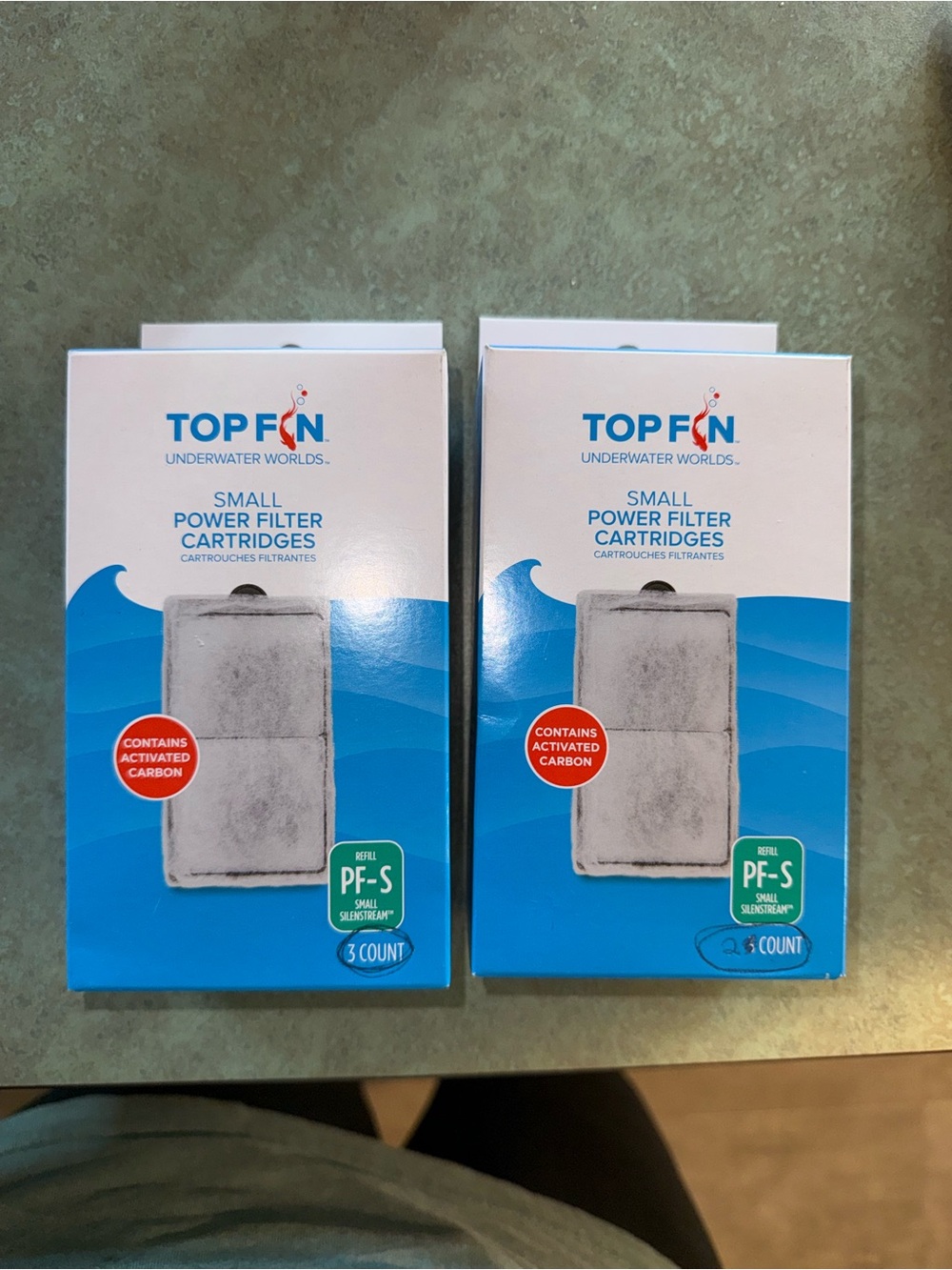 TOP FIN Small Aquarium Filter Cartridges - Blue/White Packaging (2 Boxes)